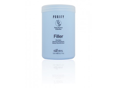 KAARAL FILLER Kaukė su hialiurono rūgštimi ir keratinu, trapiems, lūžinėjantiems plaukams, 1000 ml